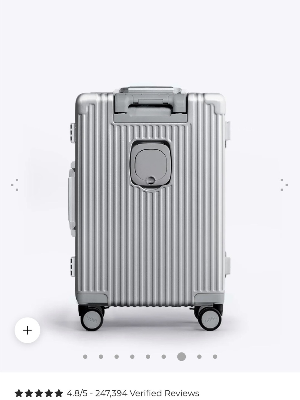 Silver Hard-Shell Spinner Carry-On Luggage - Sleek Travel Case - Picture 7 of 11